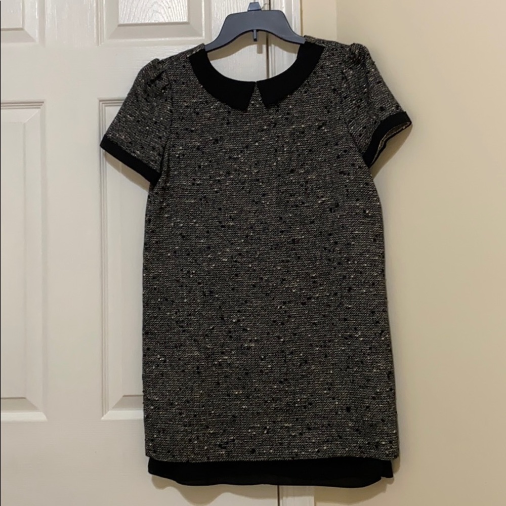 Black collar chiffon end dress